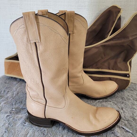 Rios of Mercedes Nubuck Cowgirl Western Boots Womens 7B Tan Vintage 0360 3228 - Picture 3 of 11